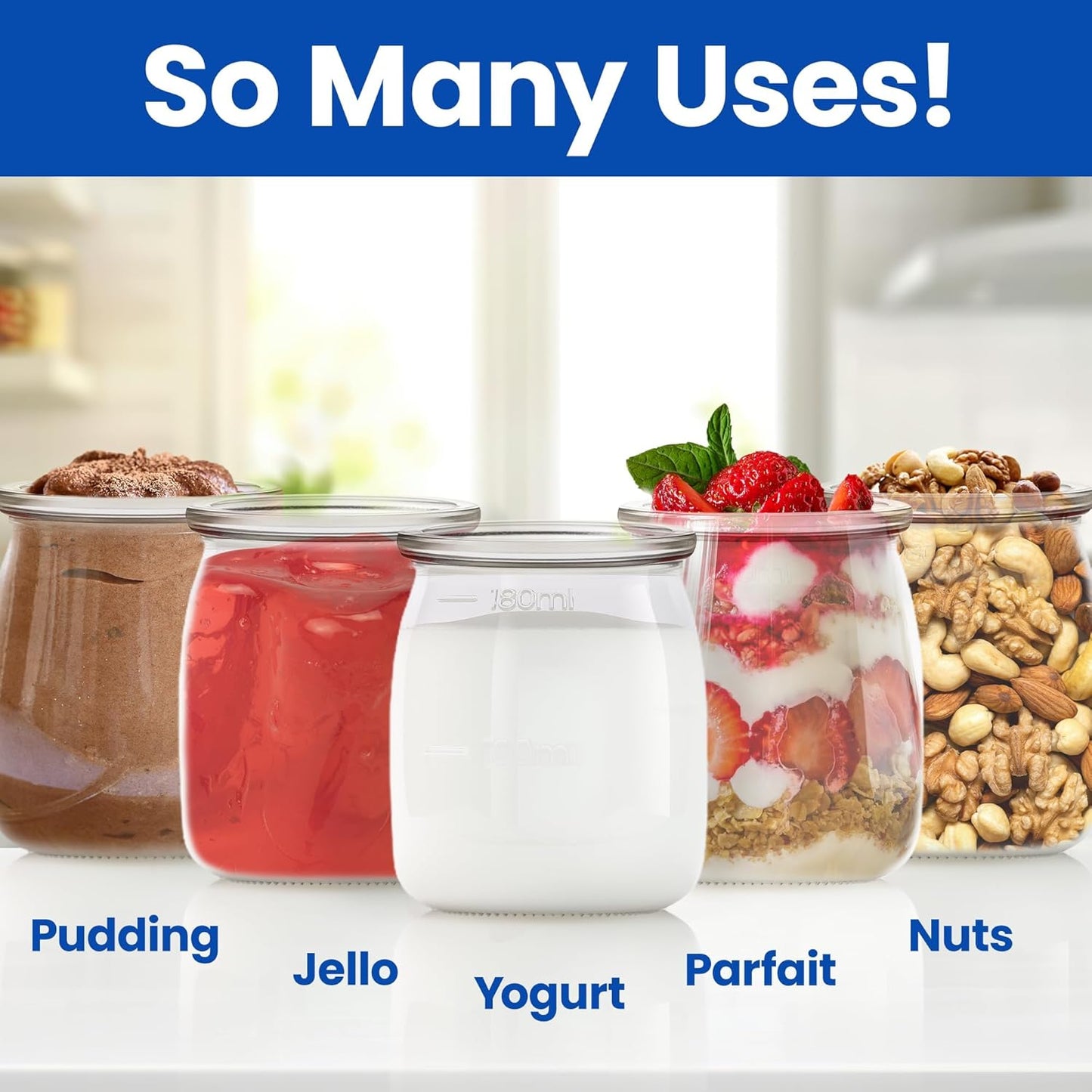 8 pieces Ultimate Yogurt Jars (6oz each)