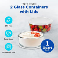 Ultimate Yogurt Maker set includes 2 glass containers with lids