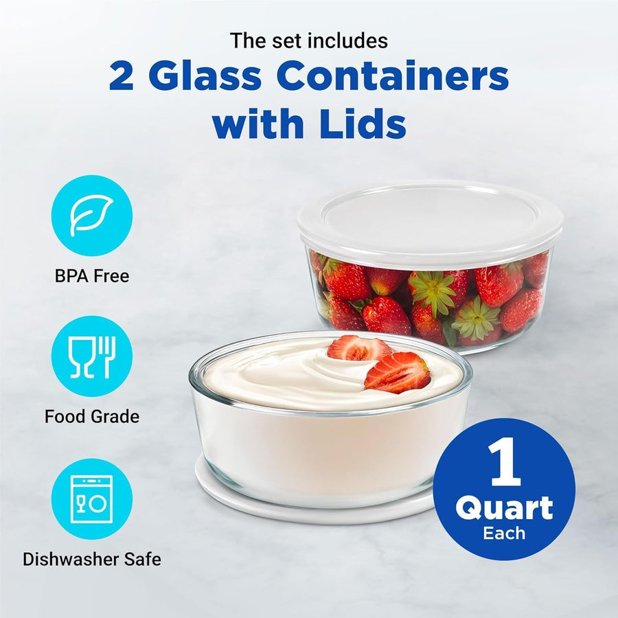 Ultimate Yogurt Maker set includes 2 glass containers with lids