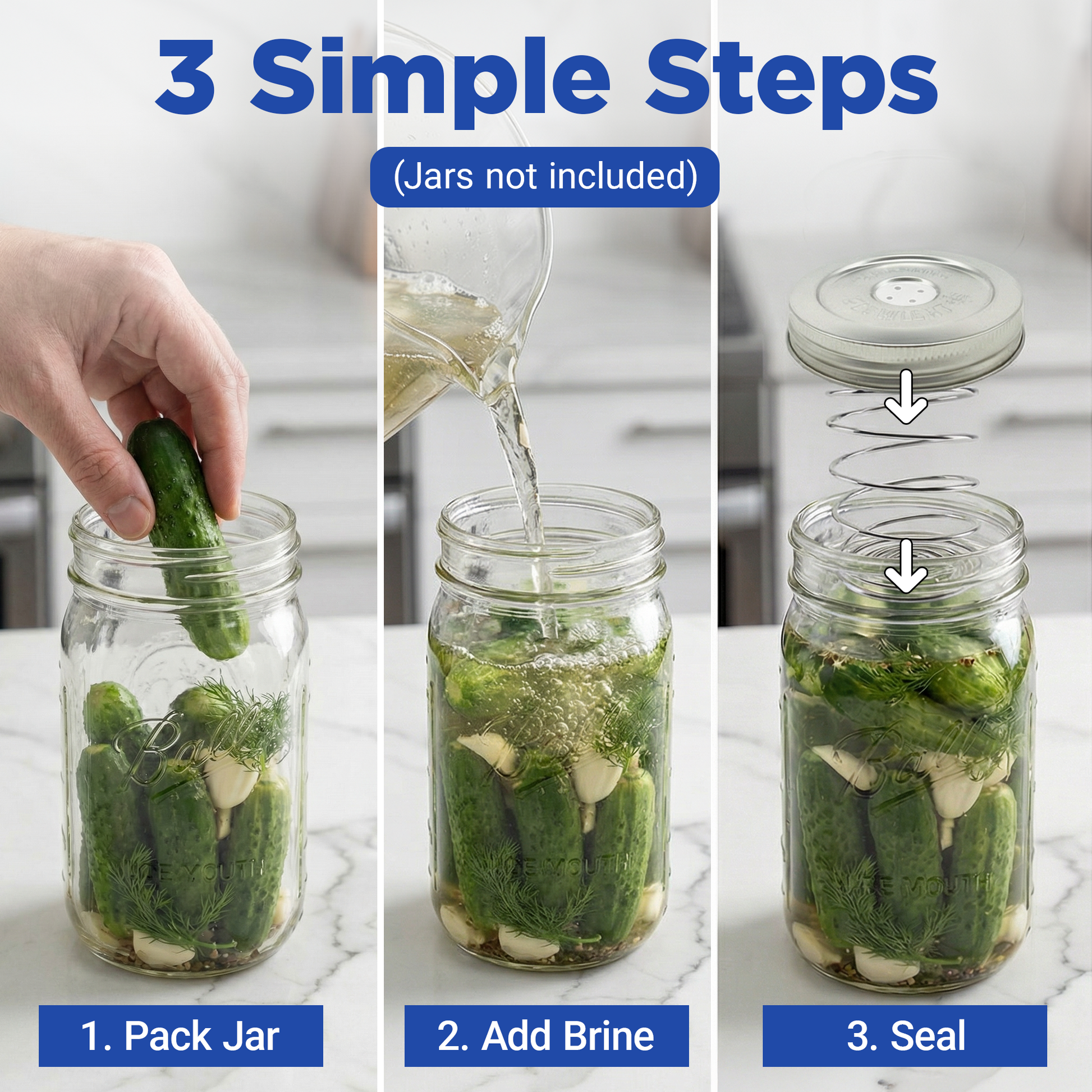 Step-by-step guide on how to pickle cucumbers with Ultimate Fermentation Kit.