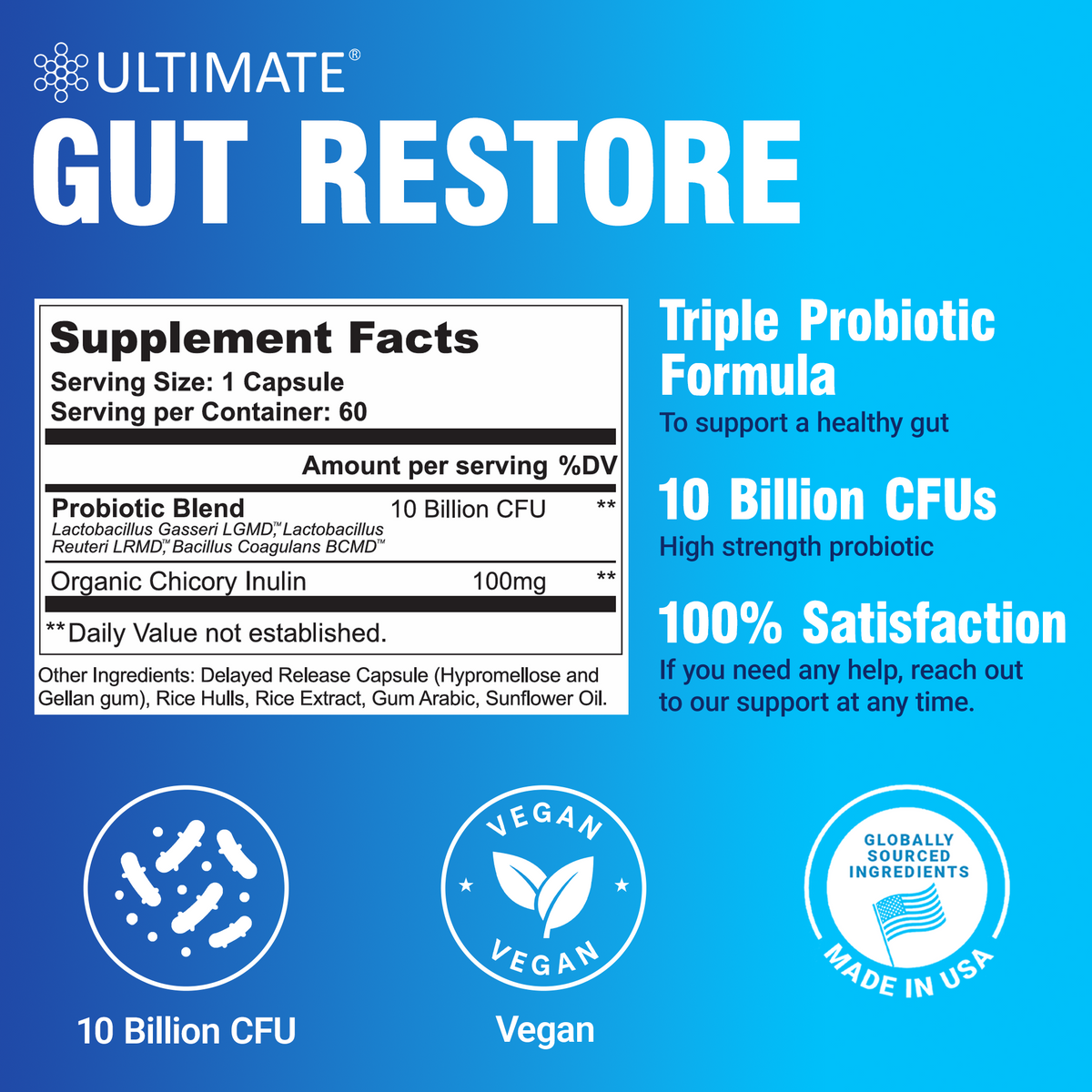 Ultimate Gut Restore Probiotic Capsules